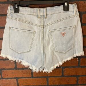 Guess Hi-Rise Light Wash Denim Shorts Size 28 Cut Off Style Daisy Dukes